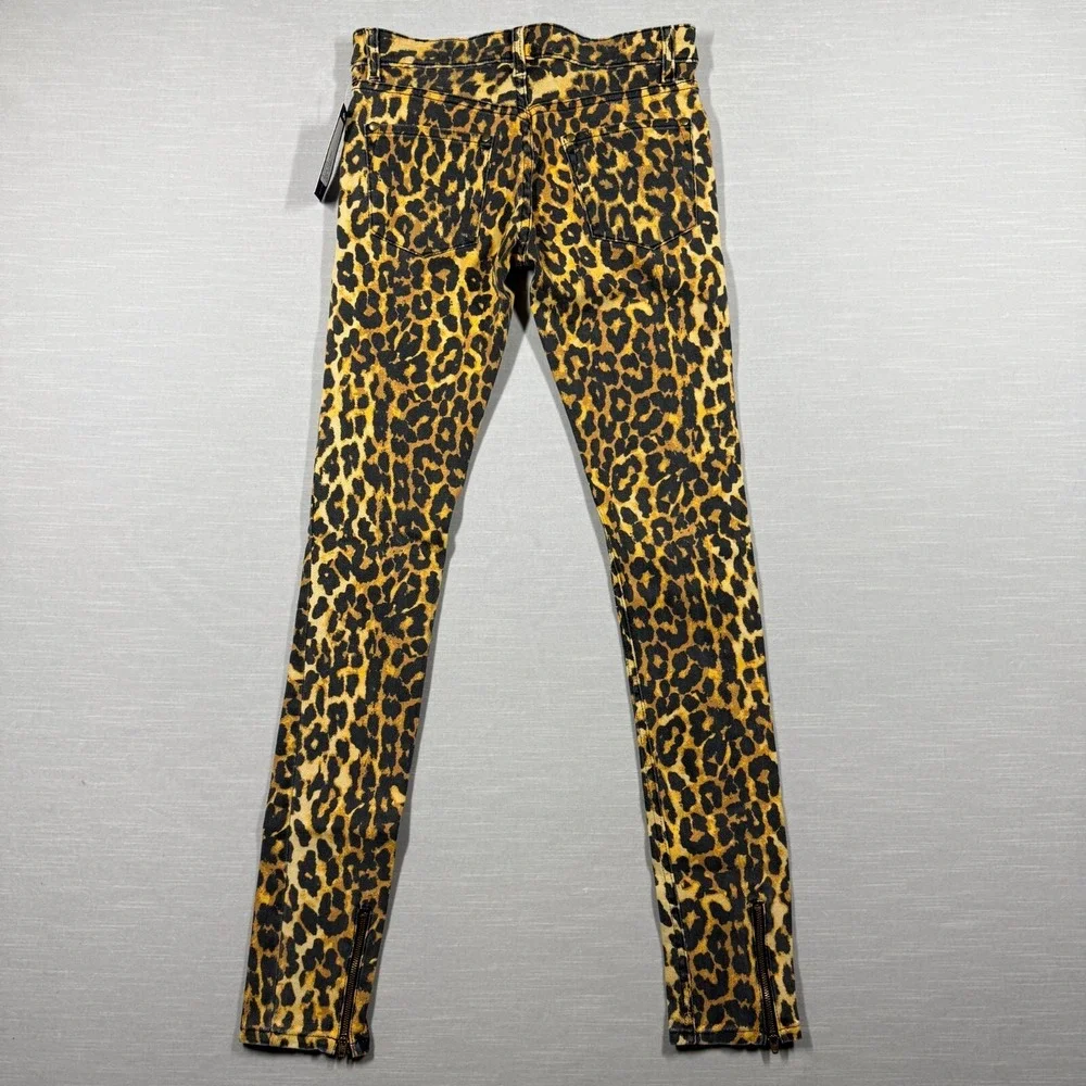 Rebecca Minkoff Jeans Women 0 Leopard Cheetah Beetle Juice S10404 Bold Celebrity - Picture 2 of 16